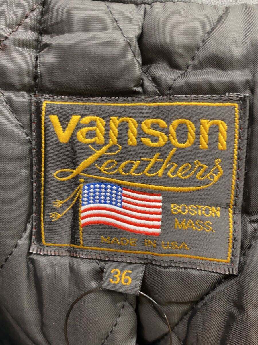 【中古】VANSON◆シングルライダースジャケット/36/レザー/BLK【メンズウェア】