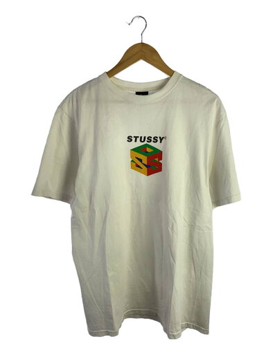 【中古】STUSSY◆Tシャツ/M/コットン/WHT/プリント【メンズウェア】 【中古】STUSSY◆Tシャツ/M/コットン/WHT/プリント【メンズウェア】