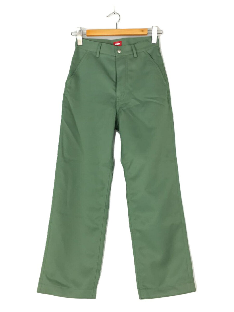 【中古】order loose twill pants/スラックスパンツ/XXS/ポリエステル/グリーン/order-002-3【メンズウェア】