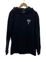 【中古】STUSSY◆ワールドツアーパーカー/L/コットン/BLK/プリント【メンズウェア】