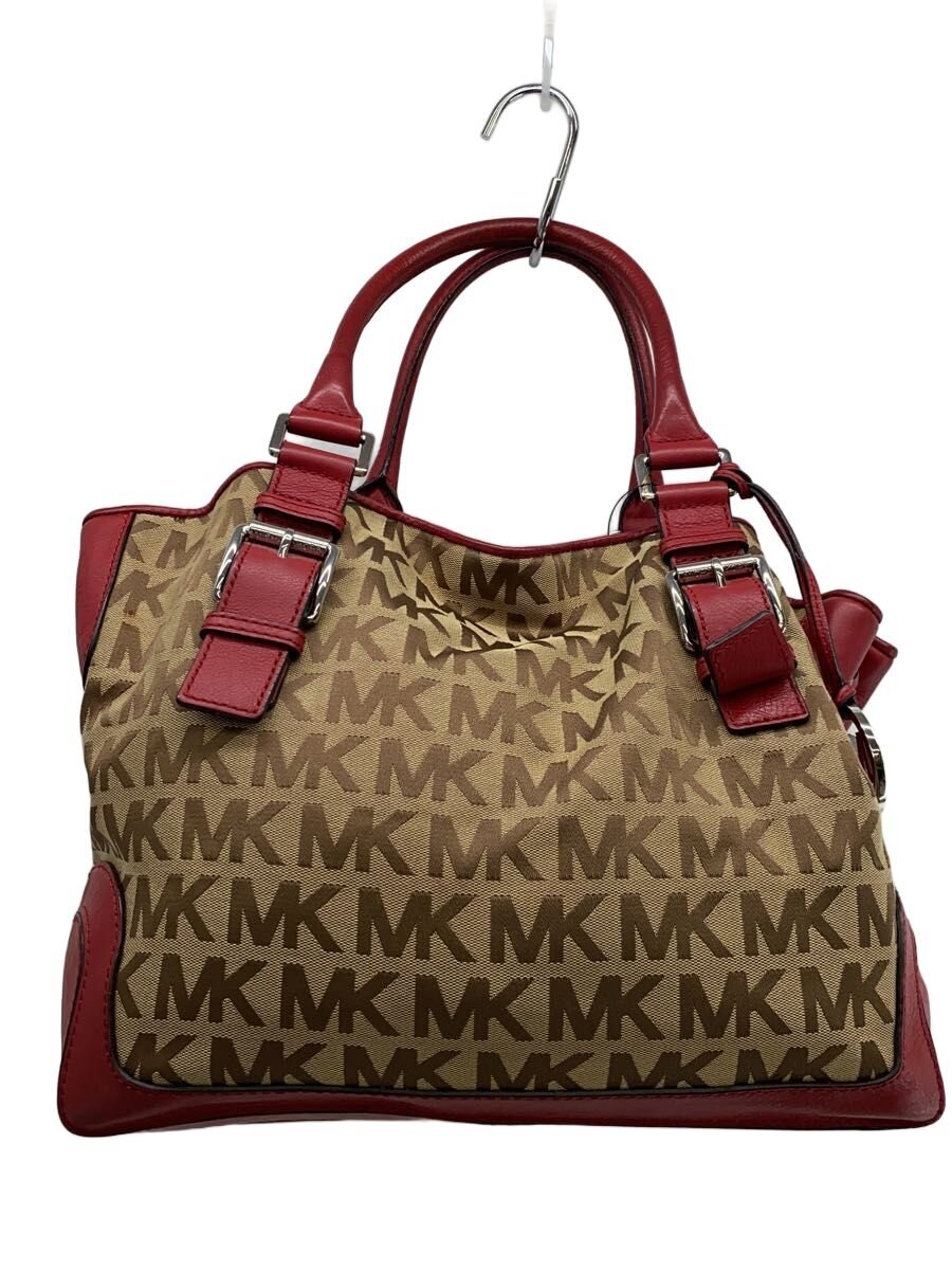 【中古】MICHAEL KORS◆ハンドバッグ/キャンバス/RED//【バッグ】