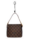 【中古】LOUIS VUITTON◆トゥールス・メイクアップ_ダミエ・エベヌ_BRW/PVC/BRW【バッグ】