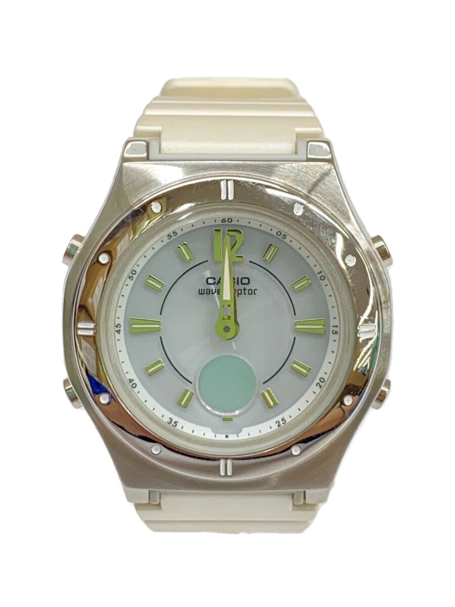 【中古】CASIO◆腕時計・WAVECEPTOR/デジアナ/SLV【服飾雑貨他】