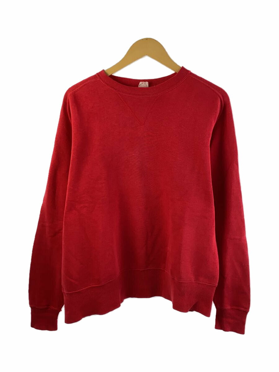 【中古】BRENT◆50s~/前V/フリーダムスリーブ/スウェット/L/コットン/RED//【メンズウェア】