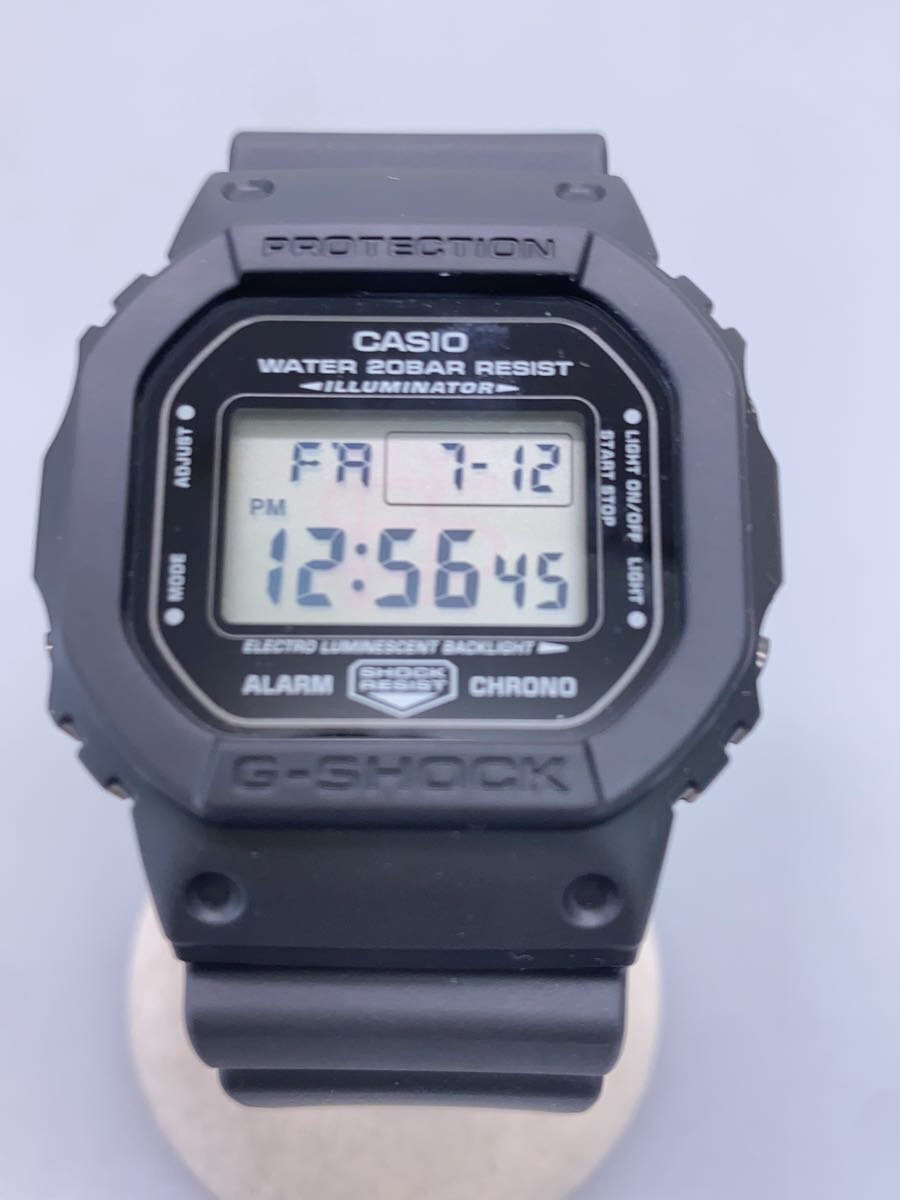 【中古】CASIO◆腕時計/デジタル/ラバー/GRY/BLK/dw-5600vt【服飾雑貨他】