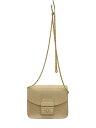 【中古】FURLA◆ショルダーバッグ/レザー/BEG/無地【バッグ】