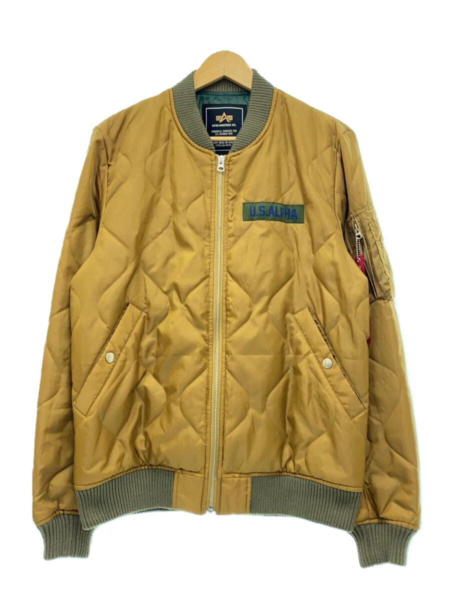 【中古】ALPHA INDUSTRIES◆MA-1/ミリタリージャケット/L/ポリエステル/CML/無地/TA1055-136/キルティング【メンズウェア】