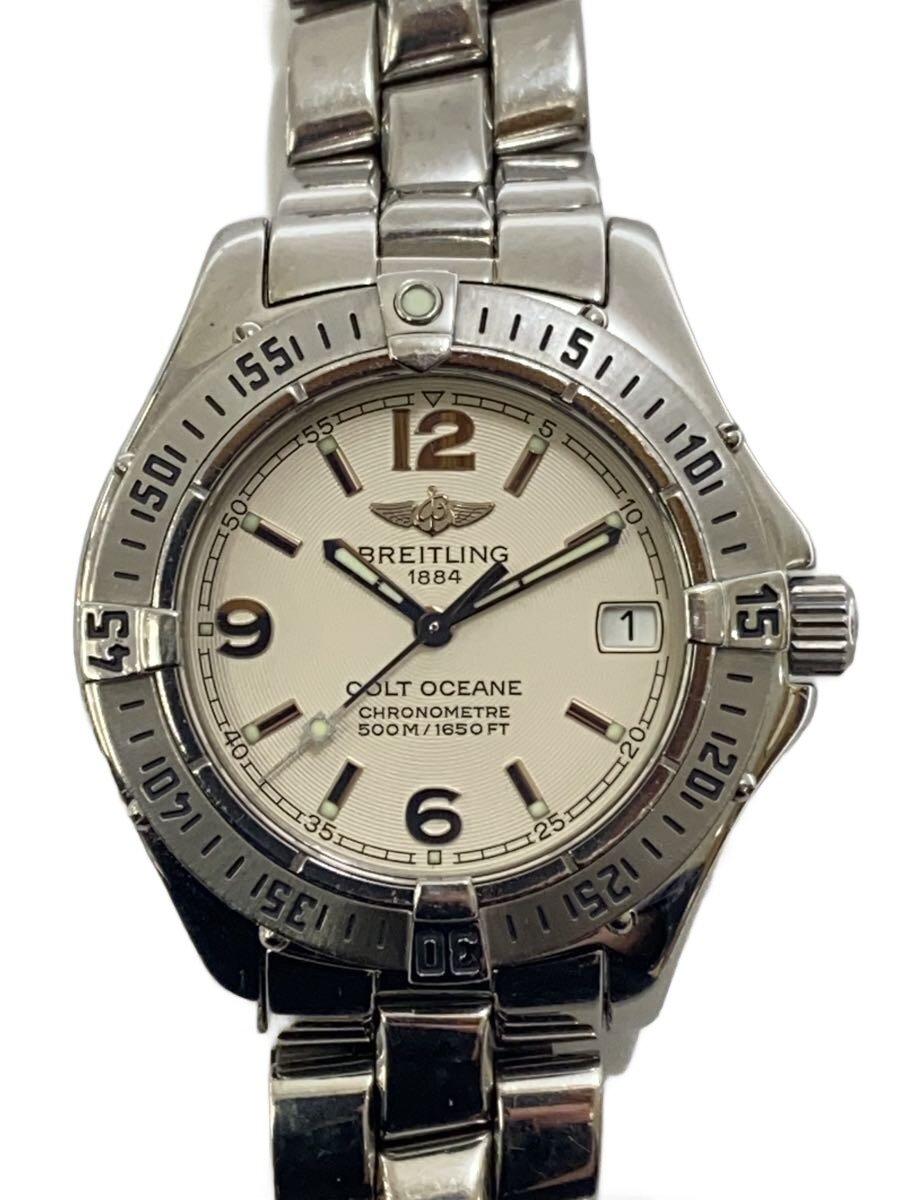 【中古】BREITLING◆逆回転防止付回転ベゼル/コルトオーシャンヌ/クォーツ/アナログ/ステンレス/A77350//【服飾雑貨他】