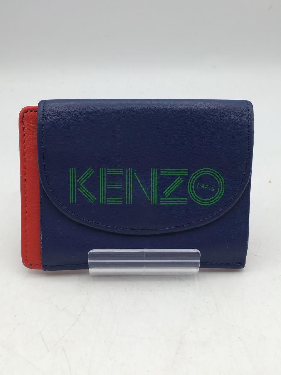 【中古】KENZO◆3つ折り財布/レザー/B