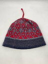 【中古】patagonia◆ニットキャップ/L/ウール/RED/総柄/メンズ/28912//【服飾雑貨他】