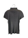 【中古】PLEATS PLEASE ISSEY MIYAKE◆半袖カットソー/3/ポリエステル/GRY/無地/PP02FK105【レディースウェア】