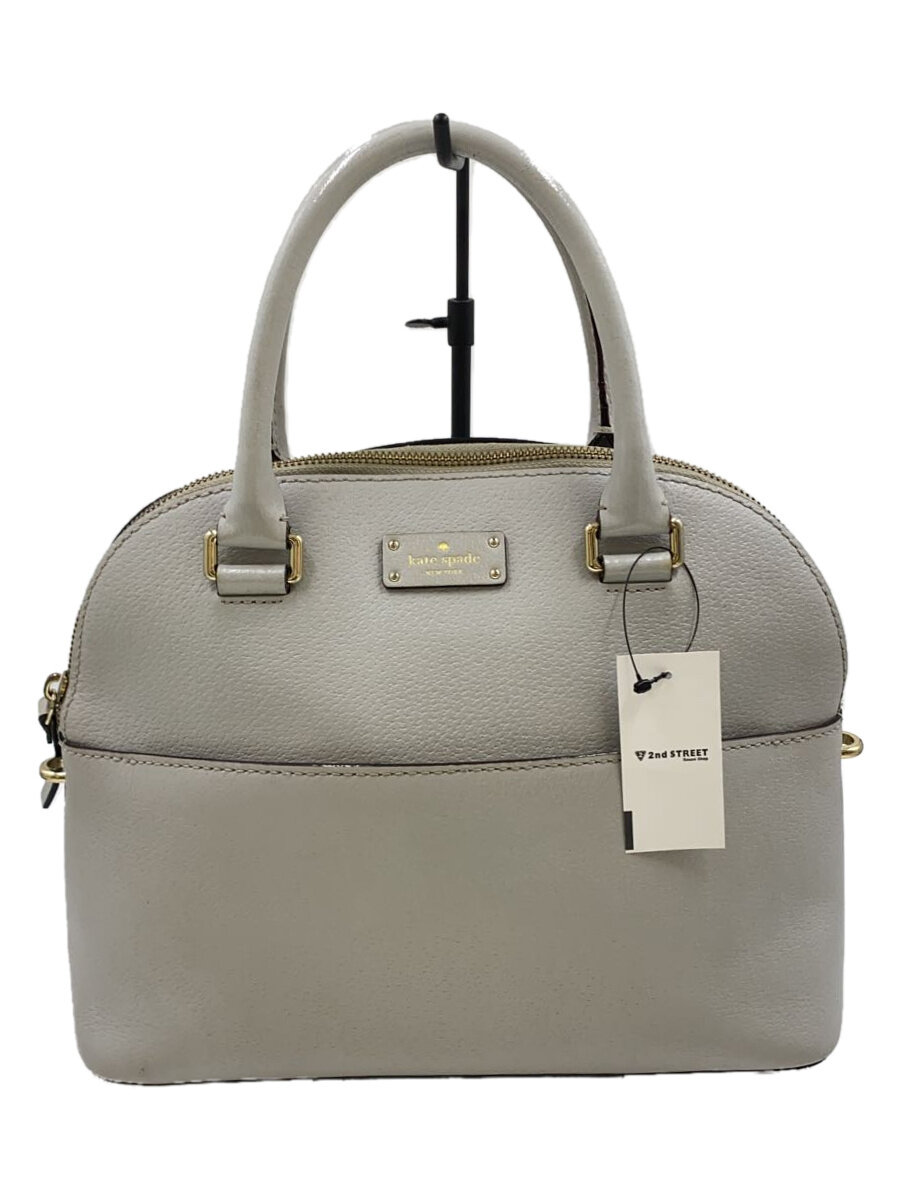 【中古】kate spade new york◆ショルダーバッグ/牛革/GRY【バッグ】