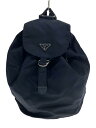 【中古】PRADA◆リュック/ナイロン/ネイビー/三角プレート【バッグ】