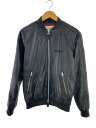 【中古】AVIREX◆LEATHER TRACK JACKET/レザージャケット ブルゾン/M/羊革/BLK/6171073【メンズウェア】