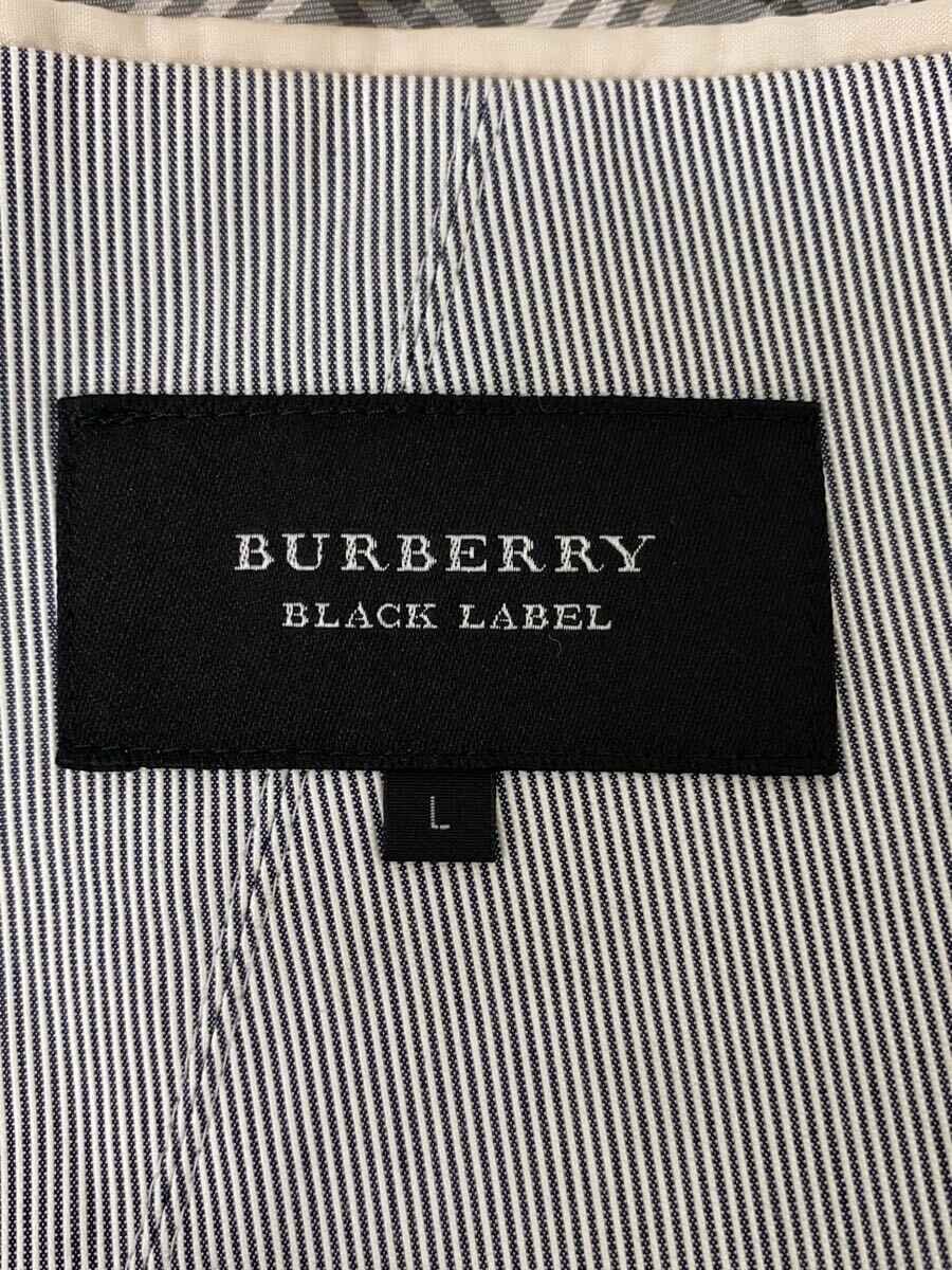 【中古】BURBERRY BLACK LABEL◆セットアップ/L/コットン/WHT/ストライプ/D1E22-505-08//【メンズウェア】