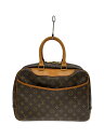 【中古】LOUIS VUITTON◆2)ボーリング・ヴァニティ(ドーヴィル)_モノグラム・キャンバス_BRW/PVC/BRW/モノグラム【バッグ】