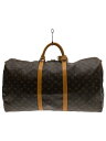 【中古】LOUIS VUITTON◆キーポル・バンドリエール60_モノグラム・キャンバス_BRW/PVC/BRW【バッグ】