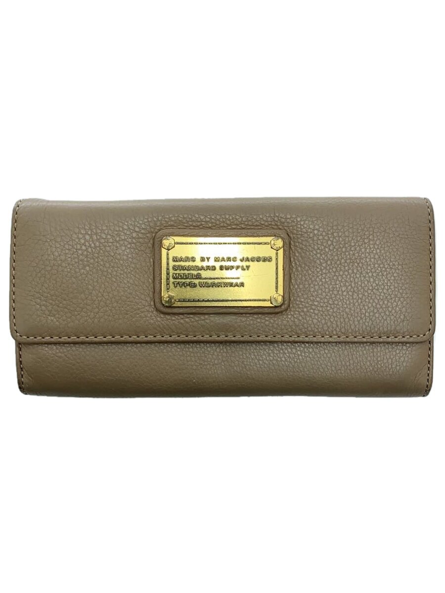 【中古】MARC BY MARC JACOBS◆長財布/レザー/BEG/無地/レディース/M3PE095【服飾雑貨他】