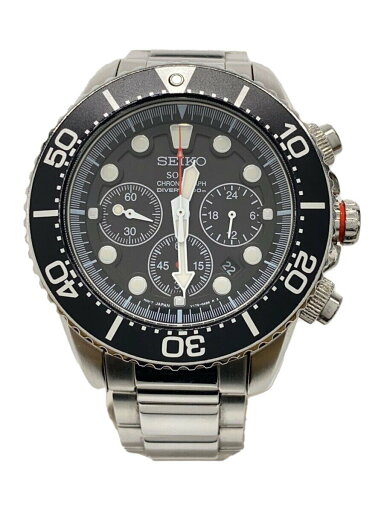【中古】SEIKO◆ソーラー腕時計/アナログ/ステンレス/BLK/SLV/SS/v175-0ad0【服飾雑貨他】 【中古】SEIKO◆ソーラー腕時計/アナログ/ステンレス/BLK/SLV/SS/v175-0ad0【服飾雑貨他】