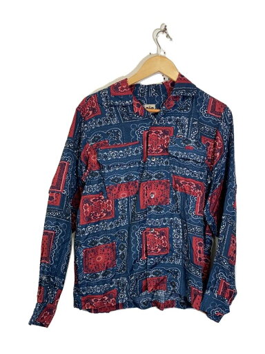 【中古】AiE◆長袖シャツ/S/レーヨン/BLU/ペーズリー/PU672【メンズウェア】 【中古】AiE◆長袖シャツ/S/レーヨン/BLU/ペーズリー/PU672【メンズウェア】