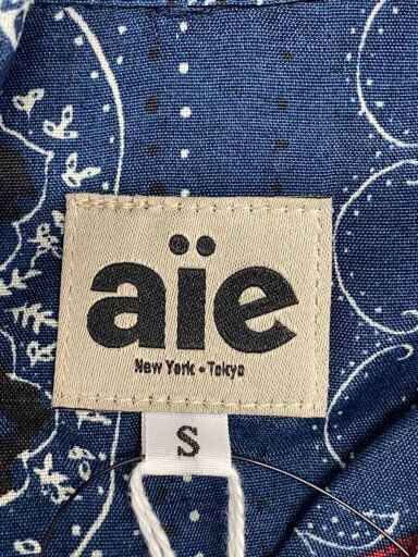 【中古】AiE◆長袖シャツ/S/レーヨン/BLU/ペーズリー/PU672【メンズウェア】