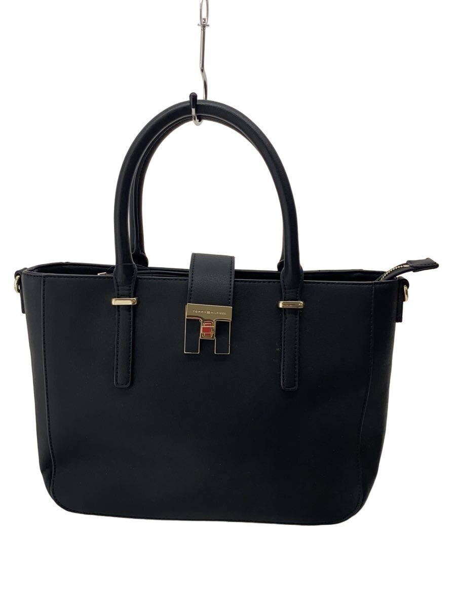 【中古】TOMMY HILFIGER◆トートバッグ/--/BLK/無地/6800064011【バッグ】