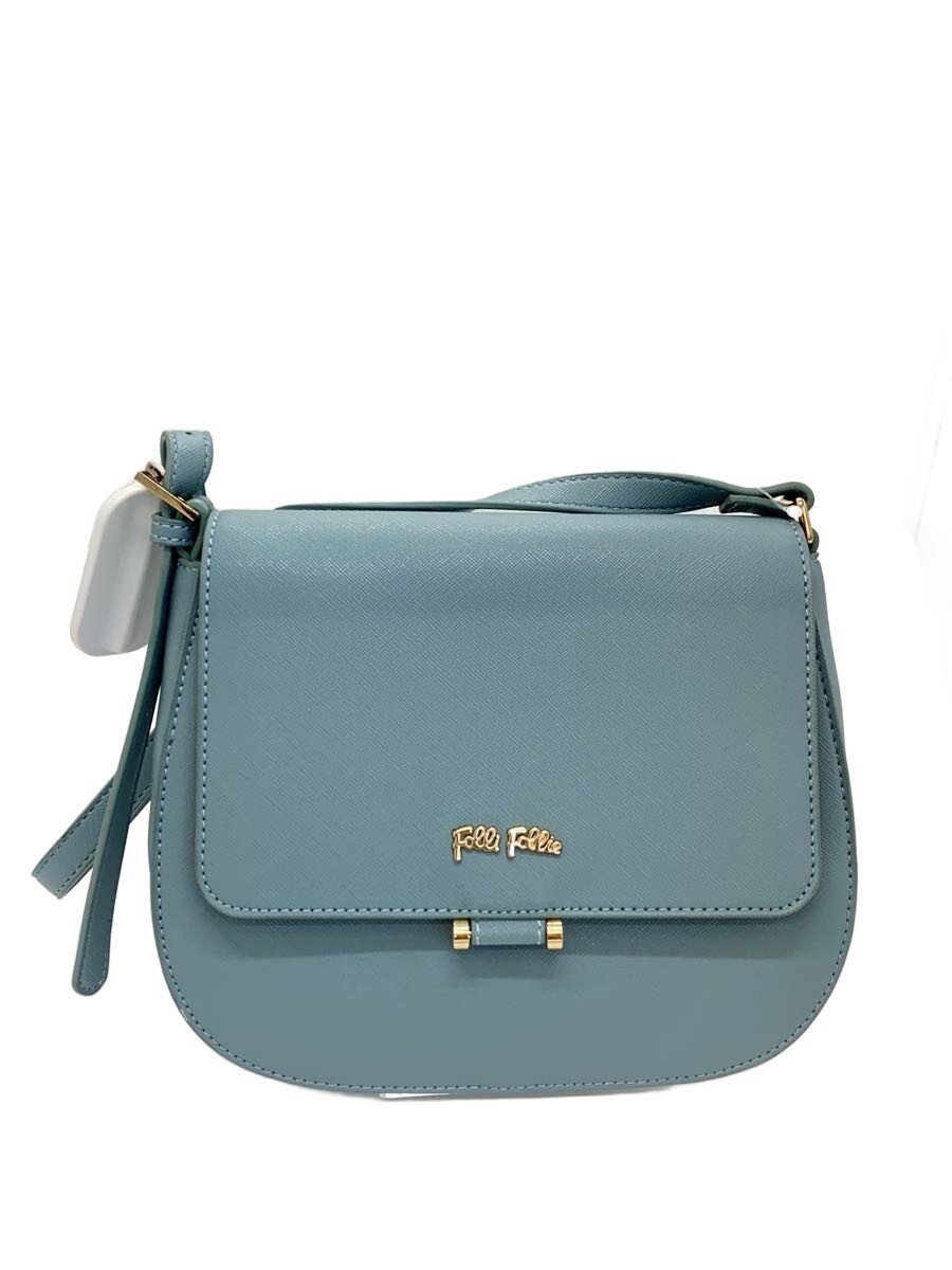 【中古】Folli Follie◆ショルダーバッグ/レザー/BLU【バッグ】