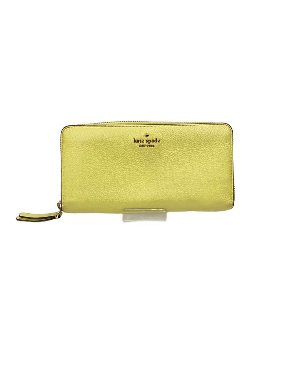 【中古】kate spade new york◆長財布/レザー/YLW/レディース【服飾雑貨他】