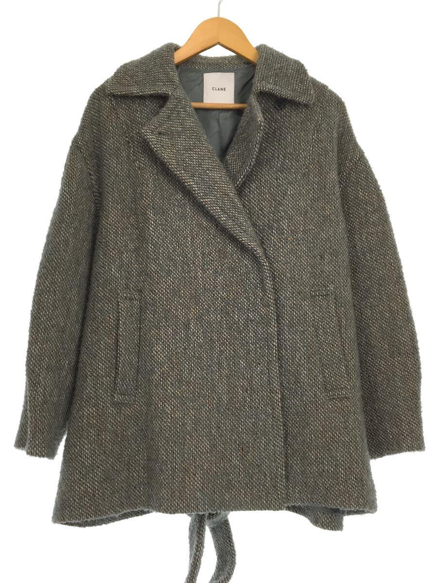 【中古】CLANE◆コート/1/ウール/ブルー/クラネ/11101-0062【レディースウェア】