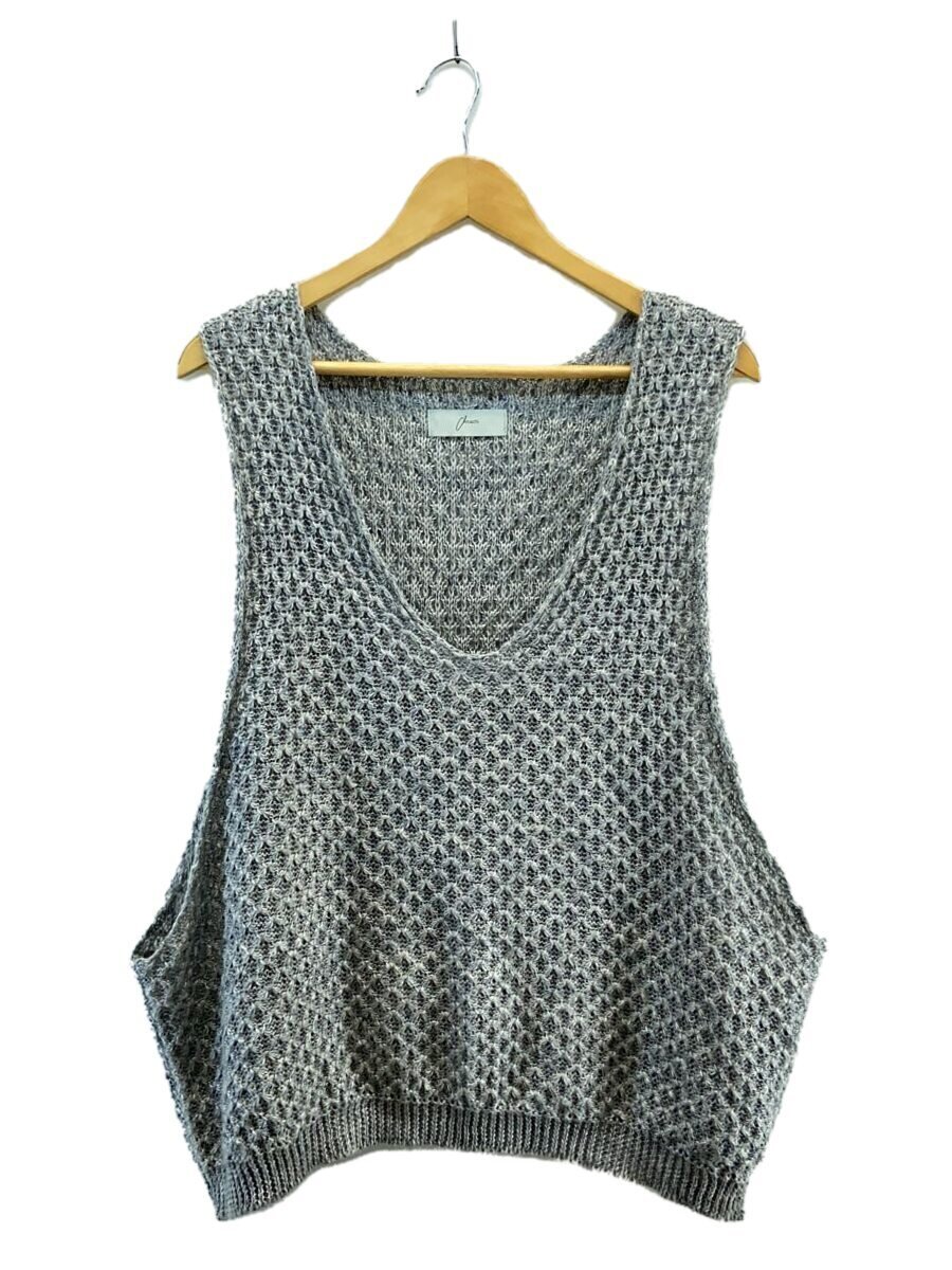 【中古】amachi.◆ニットベスト(薄手)/5/リネン/GRY/Loose Neck Paesina Vest/23SS【メンズウェア】