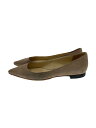 【中古】JIMMY CHOO◆フラットパンプス/37.5/BEG【シューズ】(4)