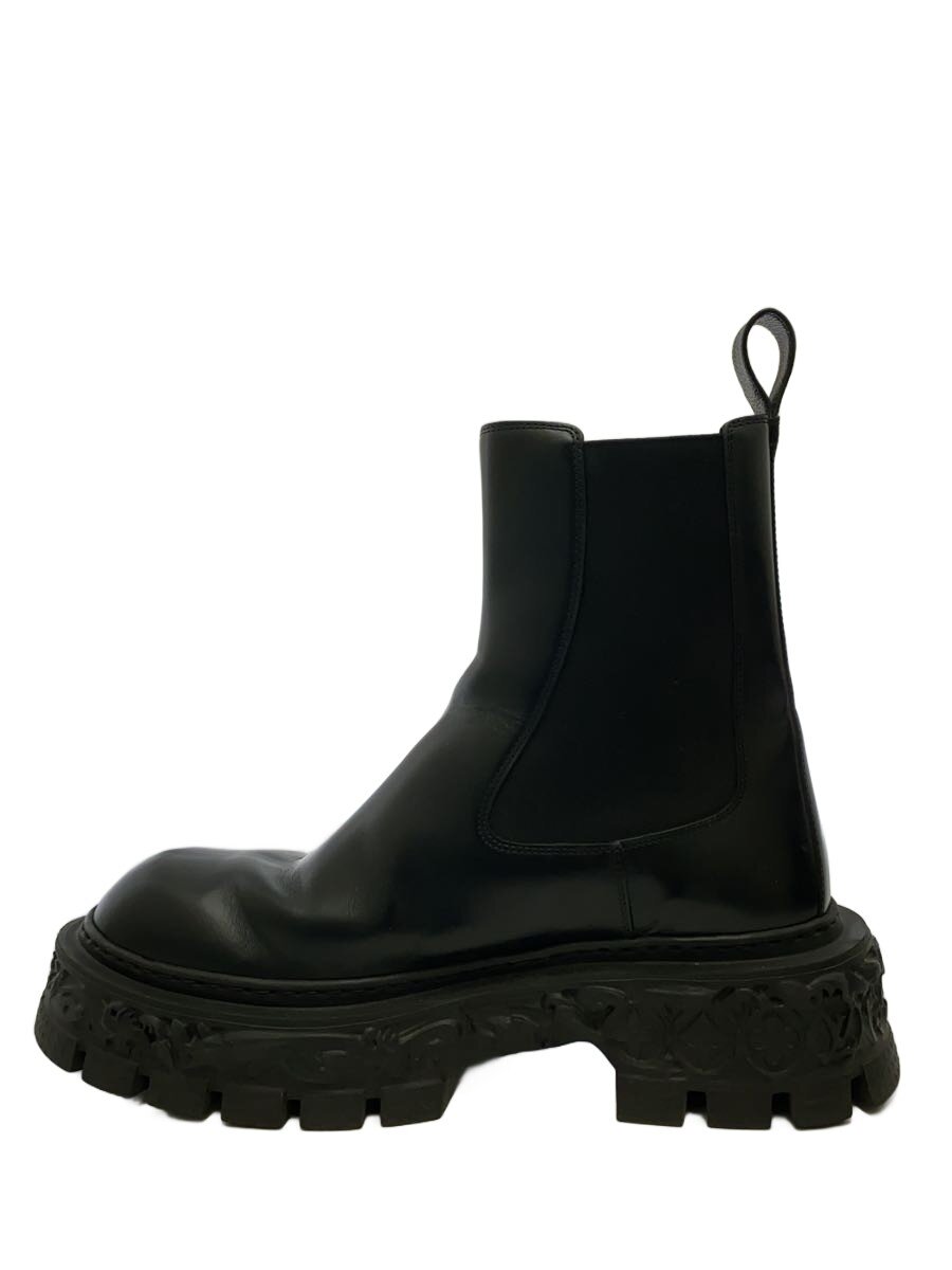 【中古】LOUIS VUITTON◆LV バロックライン サイドゴアブーツ/UK7.5/BLK/レザー【シューズ】