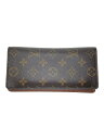 【中古】LOUIS VUITTON◆ポルト・フォイユ・ブラザ_モノグラム・キャンバス_BRW/PVC/BRW/メンズ【服飾雑貨他】
