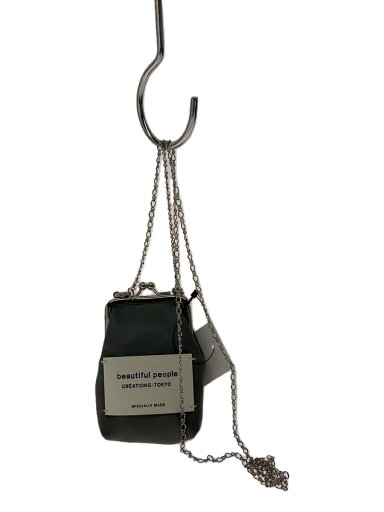 【中古】beautiful people◆ポーチ/レザー/GRY【バッグ】 【中古】beautiful people◆ポーチ/レザー/GRY【バッグ】