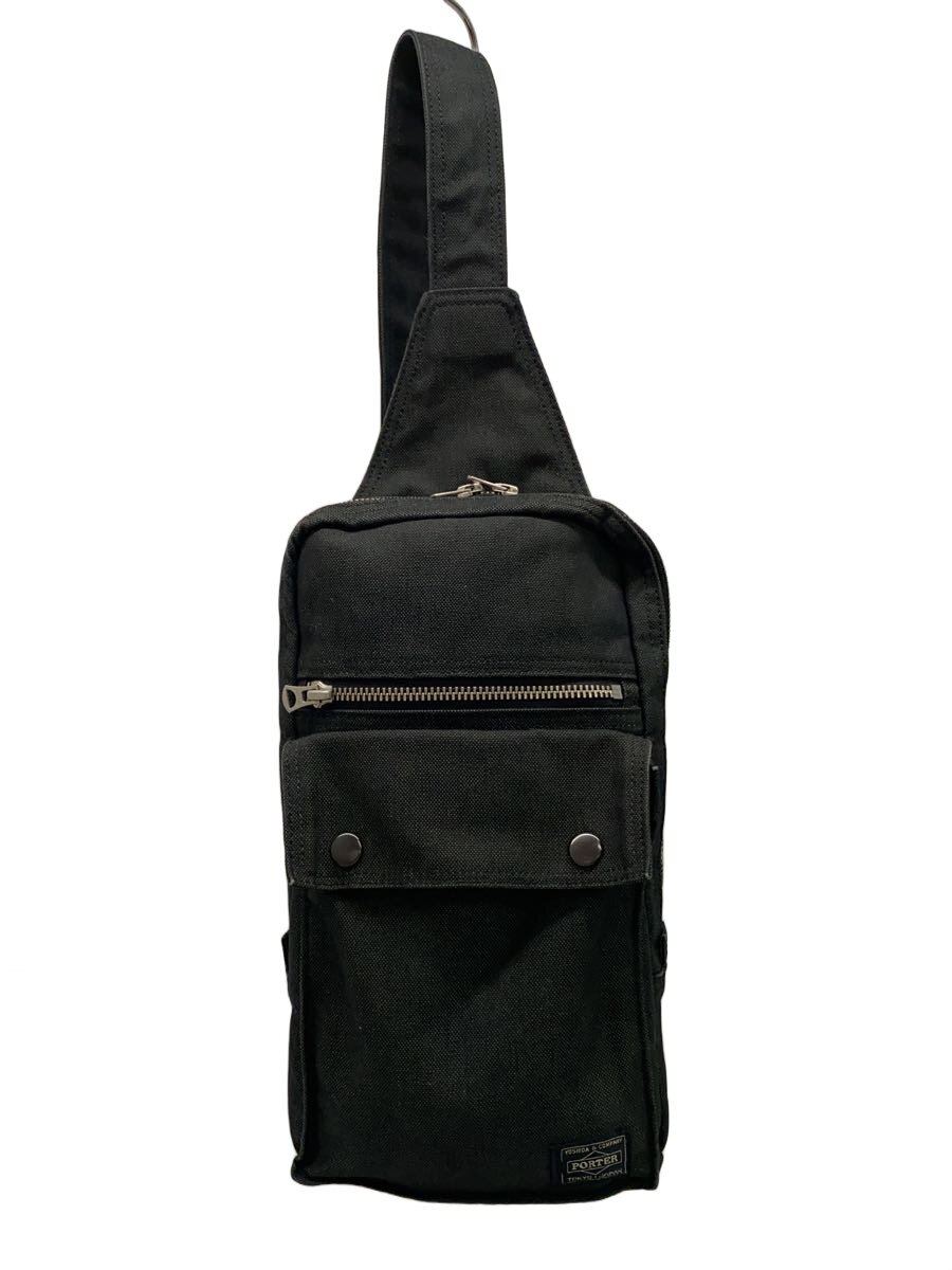 【中古】PORTER◆SLING SHOULDER BAG/スリングショルダーバッグ/キャンバス/BLK/592-27531【バッグ】