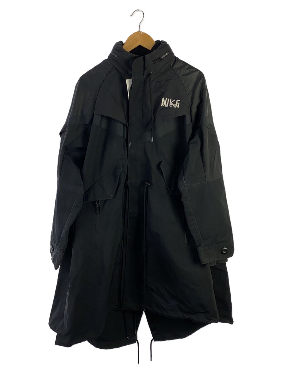 【中古】sacai◆NRG TRENCH JACKET/首元使用感有/コート/M/ナイロン/ブラック【メンズウェア】