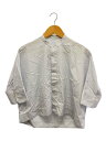 【中古】MACPHEE◆コットンブロードバンドカラークロップシャツ/36/コットン/WHT/ストライプ/12-01-32-01301【レディースウェア】(4)