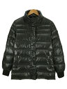 【中古】EMPORIO ARMANI◆ロングダウンジャケット/S/ポリエステル/BLK/無地/1W353 281142【レディースウェア】