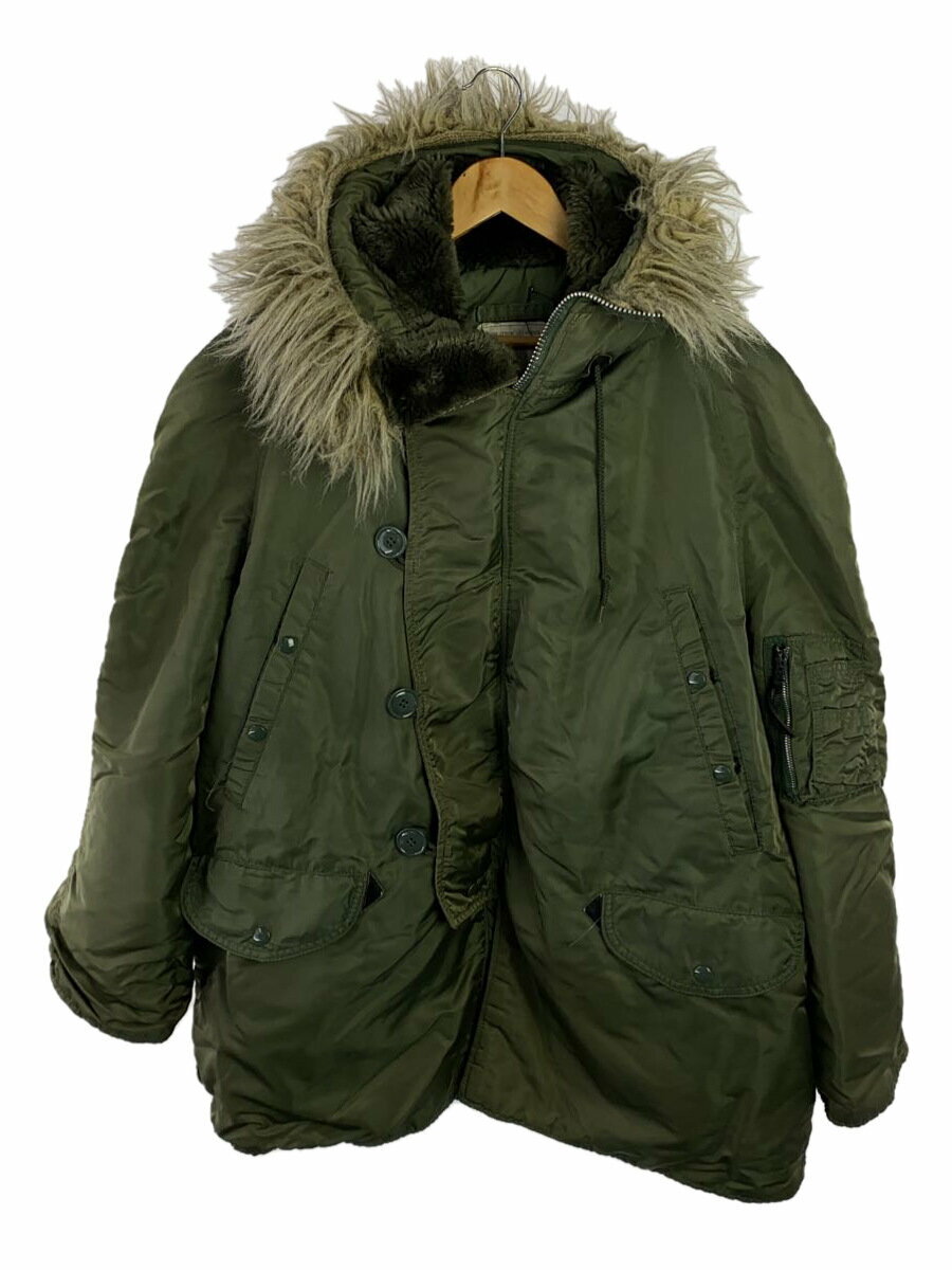 【中古】ALPHA INDUSTRIES◆フライトジャケット/L/ナイロン/KHK/1615-573-8335【メンズウェア】