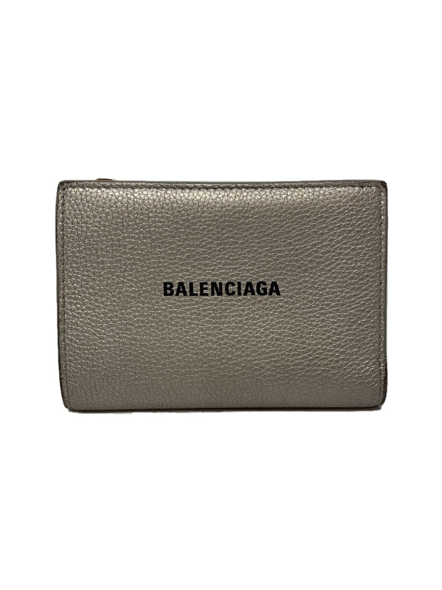 【中古】BALENCIAGA◆2つ折り財布/レザー/SLV/メンズ/694166・1000・0・555533【服飾雑貨他】