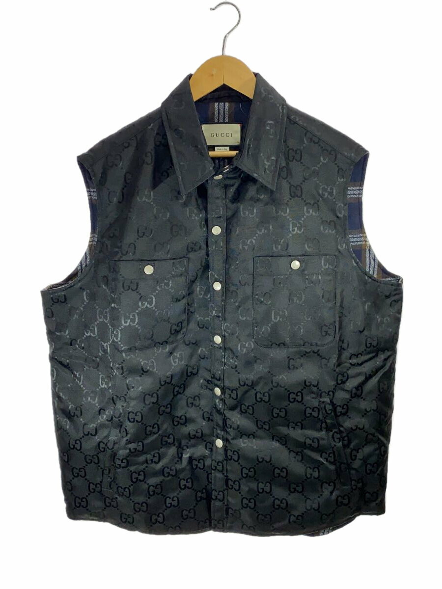 【中古】GUCCI◆ベスト/48/--/BLK/無地/631106【メンズウェア】