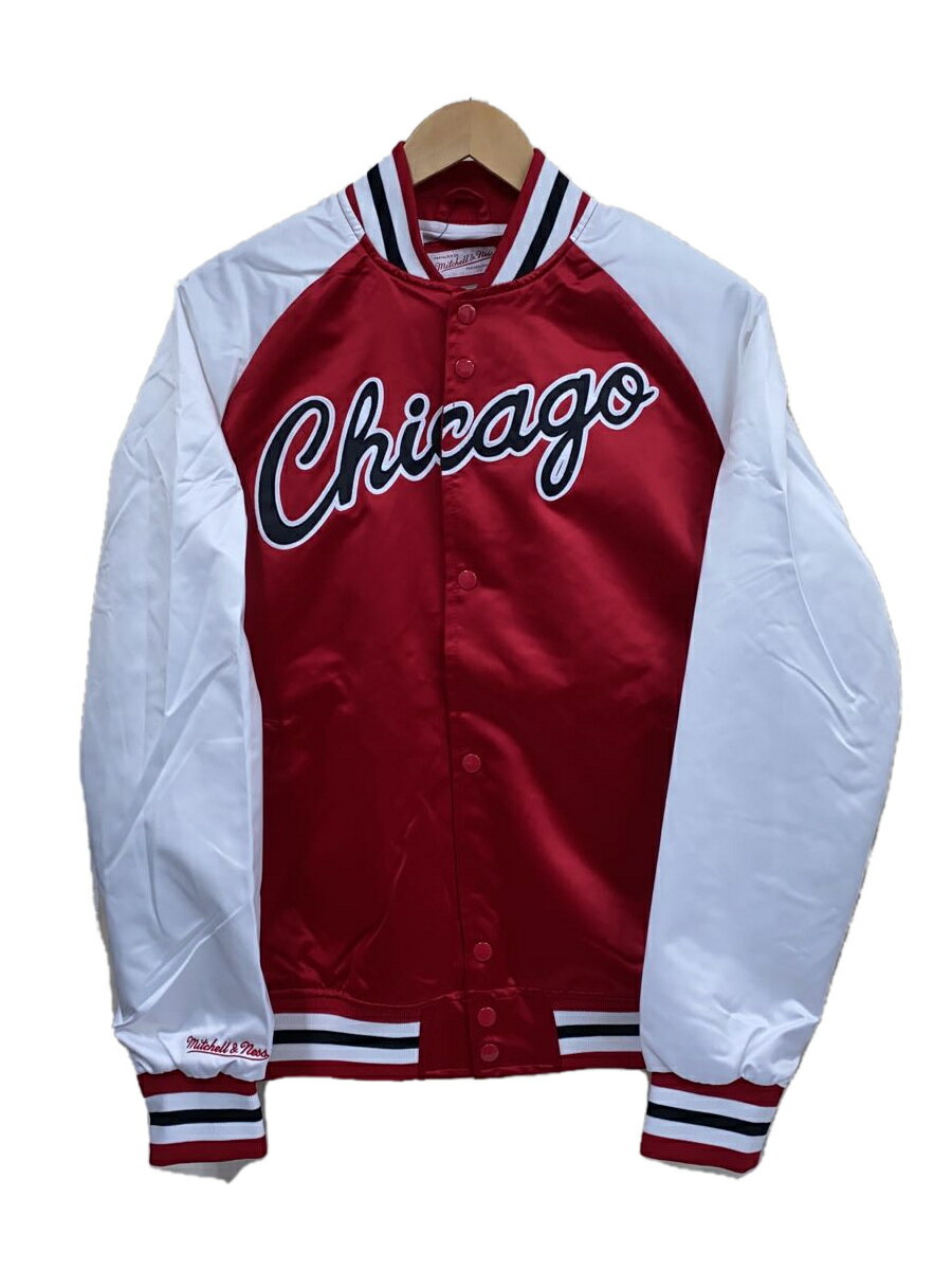 【中古】mitchell&ness◆23SS/PRIMETIME/タグ付き/スタジャン/M/ポリエステル/RED/CHICAGO【メンズウェア】