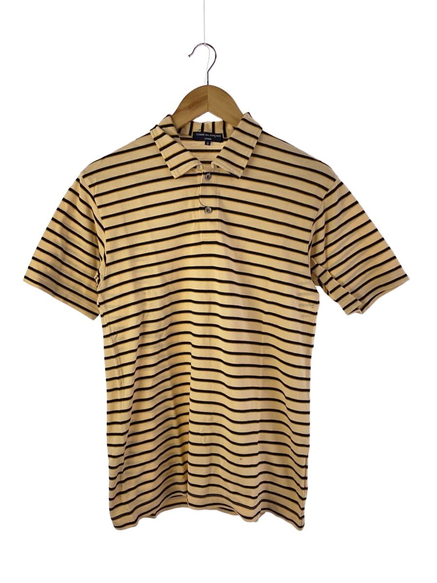 【中古】COMME des GARCONS HOMME◆ポロシャツ/S/コットン/YLW/ボーダー/HQ-T018【メンズウェア】