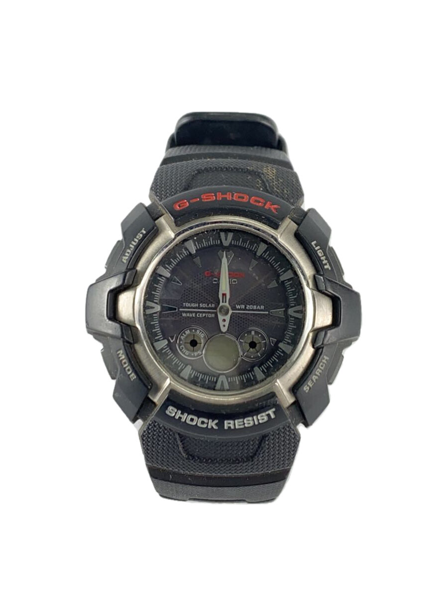 【中古】CASIO◆ソーラー腕時計・G-SHOCK/デジアナ/BLK【服飾雑貨他】