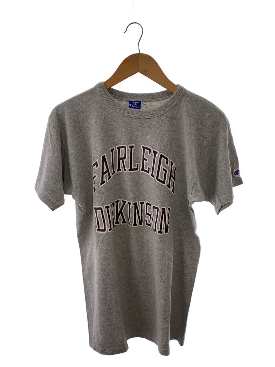 Champion◆Vintage/90s/Tシャツ/USA製/FAIRLEIGH DICKINSON/SIZE:L/コットン/GRY