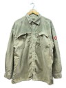 【中古】C.E(CAV EMPT)◆OVERDYE SWITCH CUT CORDSHIRT/ロゴパッチコーデュロイシャツ/XL/BEG/日本製【メンズウェア】