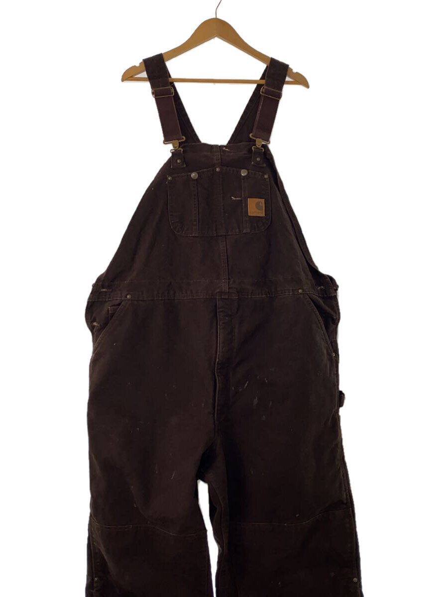 【中古】Carhartt◆ダブルニーブランダックオーバーオール/裏キルティング/46/コットン/BRW/無地【メンズウェア】