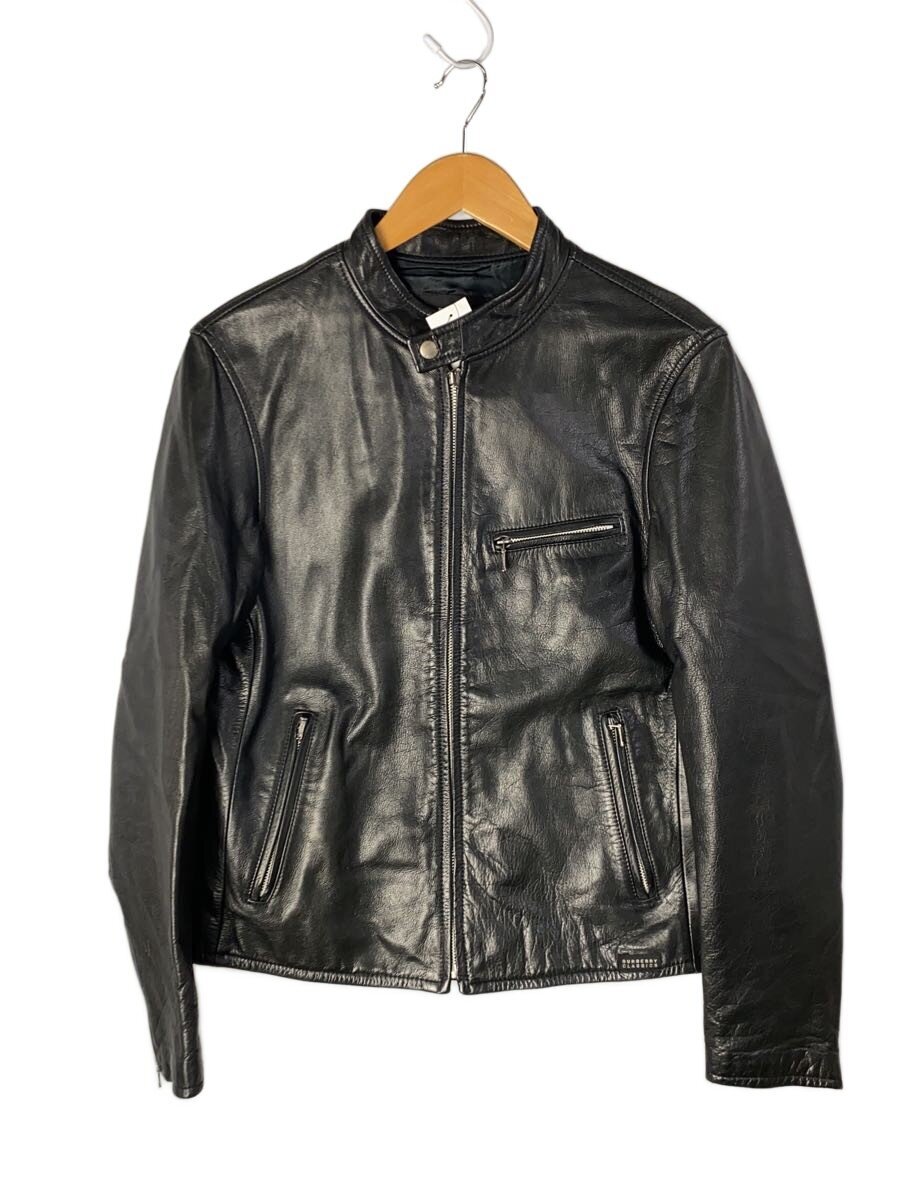 【中古】BURBERRY CLASSICS◆シングルライダースジャケット/牛革/BLK/BLP33-530【メンズウェア】