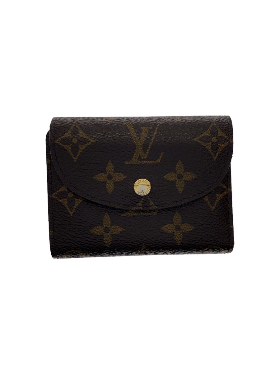 【中古】LOUIS VUITTON◆ポルト・フォイユ・エレーヌ_モノグラム・キャンバス_BRW/PVC/BRW/レディース【服飾雑貨他】