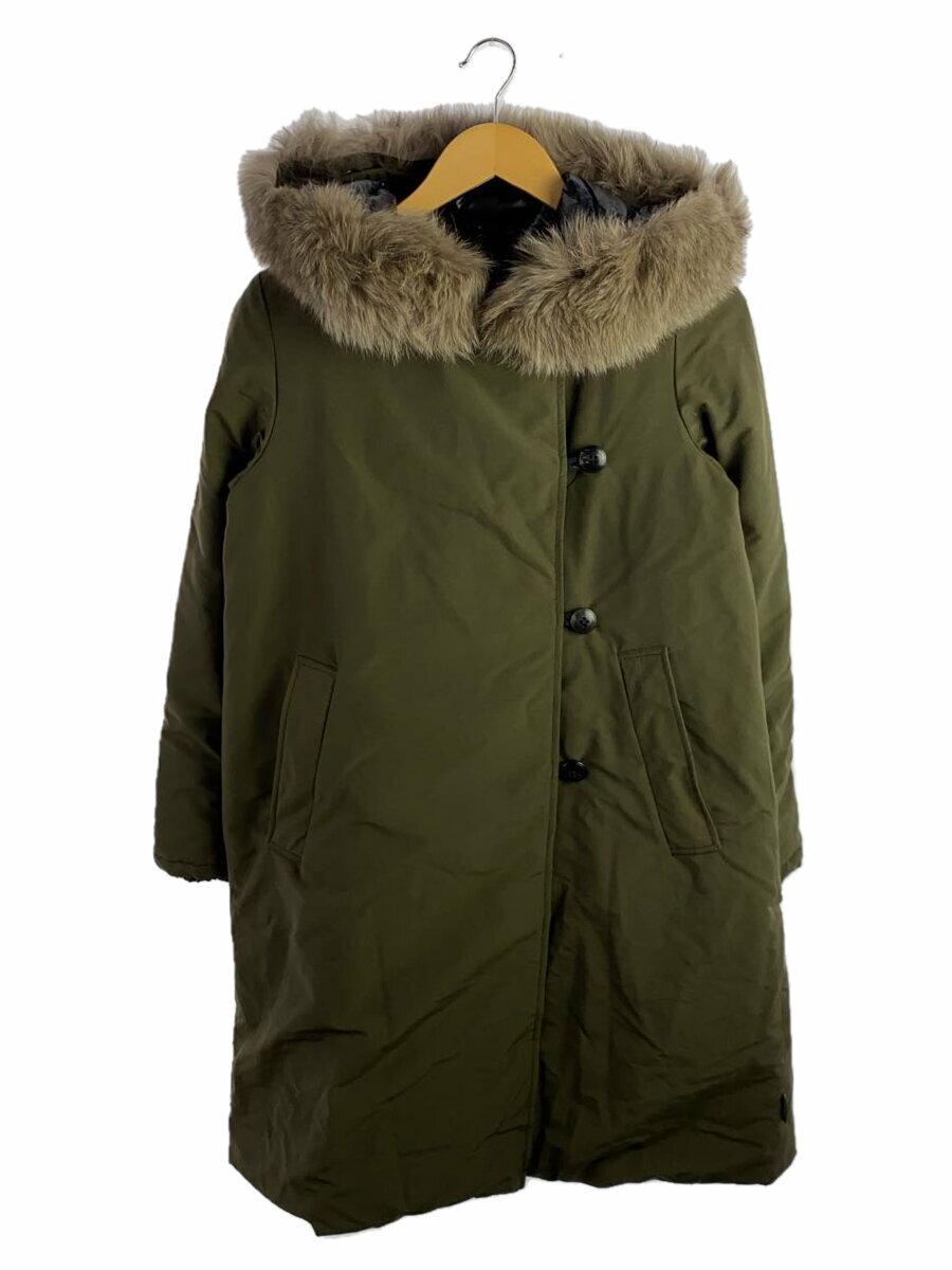 【中古】DUVETICA◆ロングダウンジャケット/40/ポリエステル/KHK/無地/212-D8120011N00-12340【レディースウェア】